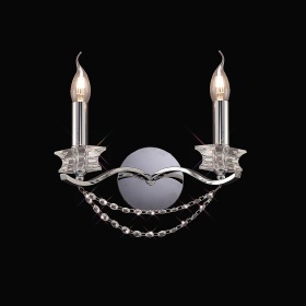 IL30712  Nydia Crystal Wall Lamp 2 Light Polished Chrome